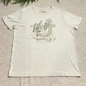 Lucky Brand Poker Club T Sz XL Shamrock Nevada Lightweight Short Sleeve EUC B3